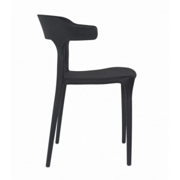 Садовый стул для балкона, пластиковый черный CHAIRS X4 для сада на террасе
