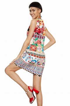 DESIGUAL WZORZYSTA SUKIENKA MINI (40)