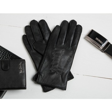 ПЕРЧАТКИ КОЖАНЫЕ МУЖСКИЕ, ТЕЛЯЧЬЯ КОЖА НА МИШКЕ ТЕДДИ