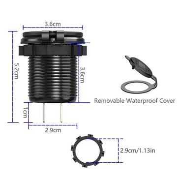 ДВОЙНОЕ АВТОМОБИЛЬНОЕ ЗАРЯДНОЕ УСТРОЙСТВО ВОЛЬТМЕТР USB USB C QC 3.0