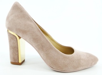 AGA BUT POLSKIE CZÓŁENKA BEŻOWE EKO ZAMSZ R36