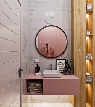 Lustro w ramie metalowej koło Fi 80 cm Premium
