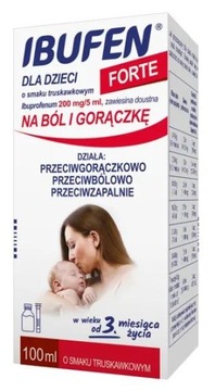 Ibufen Forte 100 ml smak truskawkowy ból gorączka
