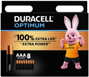 8x Bateria Alkaliczna DURACELL OPTIMUM AAA R3 LR03