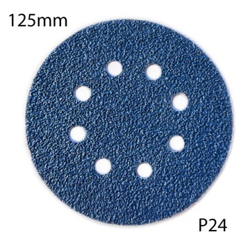 PAPIER ŚCIERNY KRĄŻEK NA RZEP 125mm p24 Cyrkon z 8 Jakość!!!!!