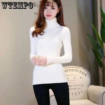 Autumn Winter Sweatshirt for Women High Neck Slim