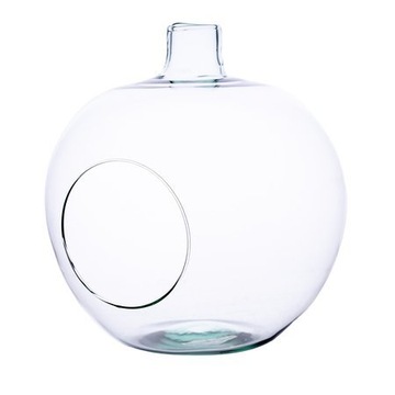 Szklany wazon jabłko+bczny otwór H:24cm D:22,5cm