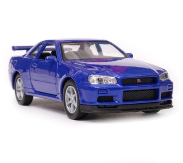 Nissan Skyline GT-R (R34) 1:34 WELLY темно-синий