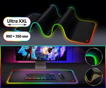 Коврик для игровой мыши LED ULTRA 900x350 мм