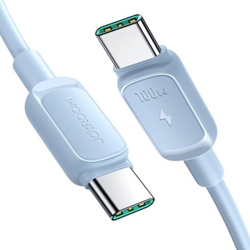 KABEL PRZEWÓD USB C - USB C 100W 1,2 M JOYROOM NIEBIESKI + GRATIS RYSIK