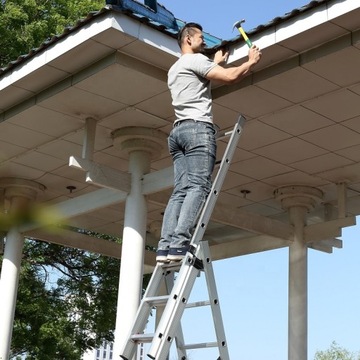 БОЛЬШАЯ АЛЮМИНИЕВАЯ ЛЕСТНИЦА 8М, РЕГУЛИРУЕМАЯ, ПРОЧНАЯ