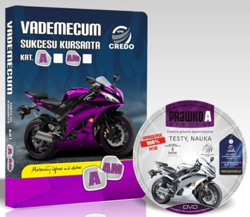 Książka Przewodnik Kursanta Nauka + Testy CD Prawo Jazdy kat A AM Moto 2024