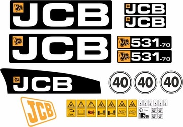 NAKLEJKI JCB 531-70 LAMINOWANE ŁADOWARKA