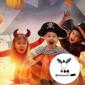 4 sztuk Halloween zwierzęcy osioł uszy z pałąkiem