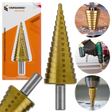 РОЖДЕСТВЕНСКАЯ ЕЛКА СТУПЕНЧАТАЯ КОНИЧЕСКАЯ КОРОНКА ДЛЯ МЕТАЛЛА HSS 4-32 мм