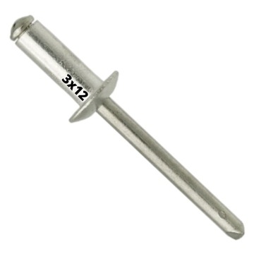 NITY ZRYWALNE ALUMINIOWE 3x12mm NIT 50 SZTUK