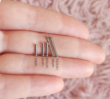 СЕРЬГИ LABRET AB PUSH IN БЕЗ РЕЗЬБЫ ТИТАН 1.2/7/2