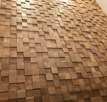Panel drewno Mozaika 3d Dąb Gold – kostka 3d *064