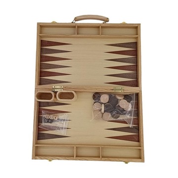Dolity 15 Inch Wood Backgammon Set, Premium Backgammon Board Game with