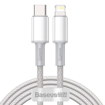 Кабель USB-C — Lightning Baseus 20 Вт PD, 2 м, белый