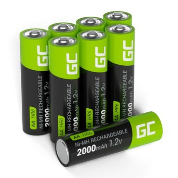 8x Akumulatorki AA R6 Green Cell 2000mAh Baterie do zabawek