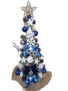 STOŻEK DEKOROWANY w DONICY z dekoracją LED 45 CM