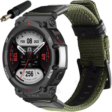 PASEK NYLONOWY PARCIANY CANVAS ADAPTERY DO SMARTWATCH AMAZFIT T-REX 2