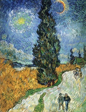 Reprodukcja Droga z cyprysami, Vincent Van Gogh