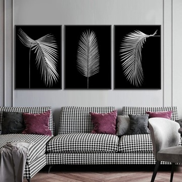 3X PLAKAT TRYPTYK SRERBNE LIŚCIE PALMY A2 40x50cm