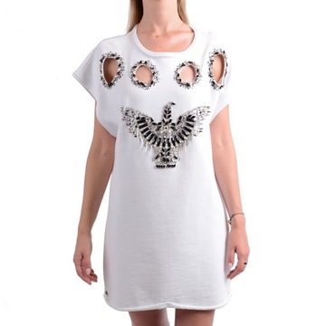 Philipp Plein - biała sukienka z orłem S