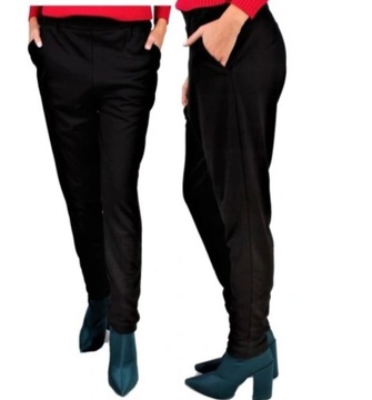 SPODNIE DAMSKIE CZARNE PLUS SIZE EXTRA OKAZJA