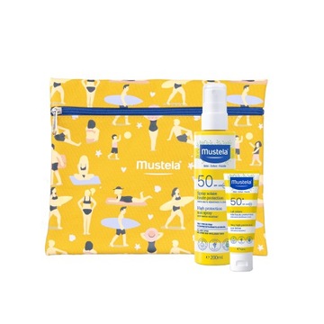 MUSTELA Wysoka Ochrona Przeciwsłoneczna Spray 200 ml & Mleczko 40ml+PREZENT