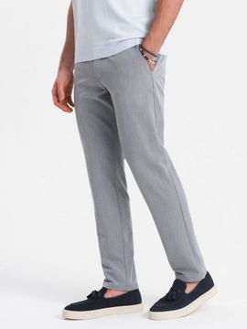 Eleganckie męskie spodnie chino klasyczny krój j.szare V1 OM-PACP-0191 L