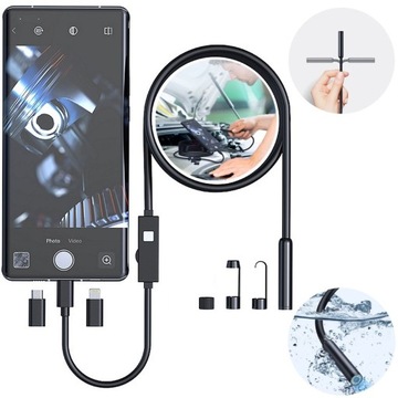 ENDOSKOP KAMERA INSPEKCYJNA DUO 1920P HD DO TEL Android iOS 8LED 5m 7.9mm