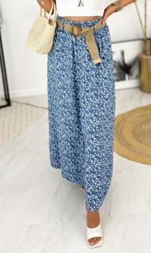 ДЛИННАЯ ЮБКА ИЗ ХЛОПКА, НА УРОВНЕ лодыжки, С ЦВЕТАМИ, ЛЕТНИЙ РЕМЕНЬ В БОХО