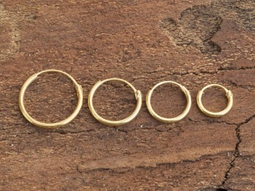 VERSIL kolczyki kółka koła złocone 8 mm SREBRO 925