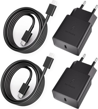 2-pak 15 W szybka ładowarka kabel do ładowania do Samsung Galaxy S22, S21,