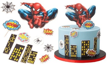 Набор для украшения торта 2D ЧЕЛОВЕК ПАУК, 12 шт.