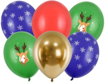 Balony lateksowe Świąteczne Merry Christmas 6 szt