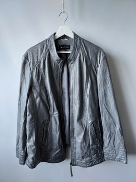 M COLLECTION szara skórzana kurtka M/L genuine