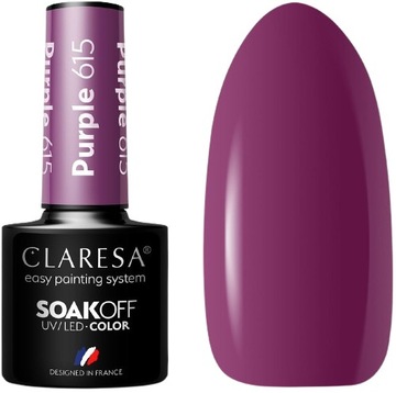 LAKIER HYBRYDOWY PURPLE 615 CLARESA Przepiękna purpura