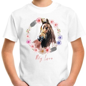 T-SHIRT KOSZULKA DLA DZIECKA KONIE 116 SUPER JAKOŚĆ