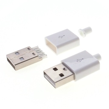 Разъем USB A 2.0 БЕЛЫЙ РАЗЪЕМ для кабеля