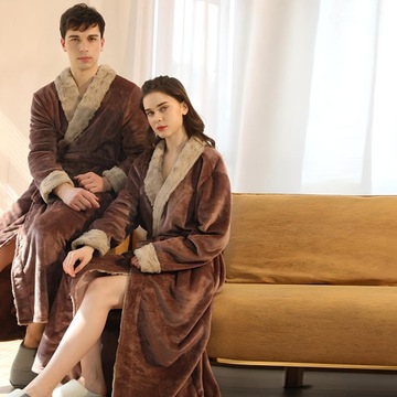 SZLAFROK damski MIĘKKI CIEPŁY PLUSZ wiązany HOTELOWY elegancki DŁUGI XL