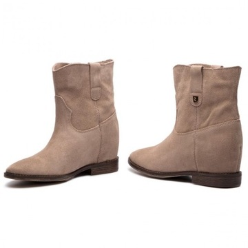 Botki damskie capucino ukryty koturn R.Polański 37