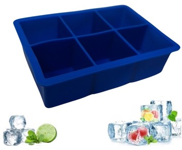 FORMA SILIKONOWA DO LODU KOSTEK NA DUŻE KOSTKI LODU DRINKÓW LÓD FOREMKA XL