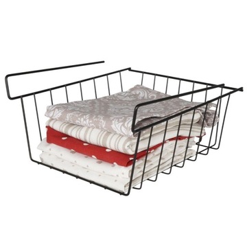 Корзина-корзина, органайзер под полку, черный металл, 27,5 см