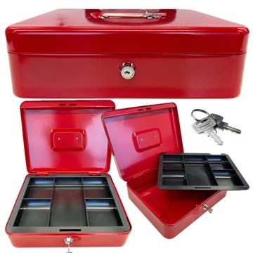 DUŻA KASETKA XXL SEJF NA PIENIĄDZE 30cm + 2 KLUCZE