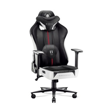 Fotel gamingowy Diablo X-Player 2.0 materiałowy Normal Size: Biało-czarny