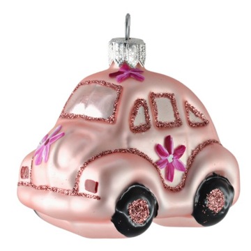 Bombka choinkowa Różowe Auto SACO